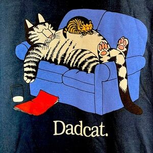 🔥 NWT Dadcat Genuine B. Kliban Cat TEE SHIRT Men’s M Combed Cotton Crazy Shirts